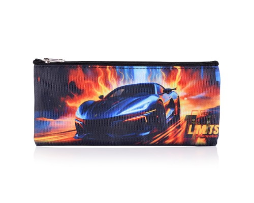 Пенал "No Limits" 215x90x10 мм, плоский для 35 предметов, плотный износостойкий полиэстер с водоотталкивающей пропиткой, на молнии, полноцветная печать