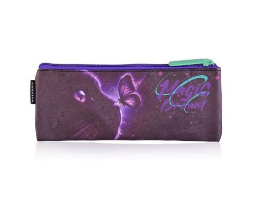 Пенал "Magic Dream" 215x90x10 мм плоский, антивандальная искусственная кожа с тиснением (до -40C), отделение на молнии сверху, плоский для 35 предметов, полноцветная печать