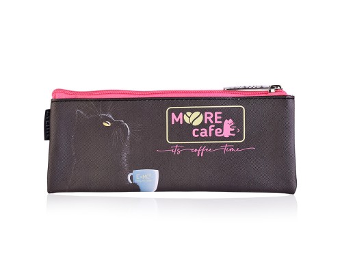 Пенал "MooreCafe" 215x90x10 мм плоский, антивандальная искусственная кожа с тиснением до -40C, отделение на молнии сверху, плоский для 35 предметов, полноцветная печать