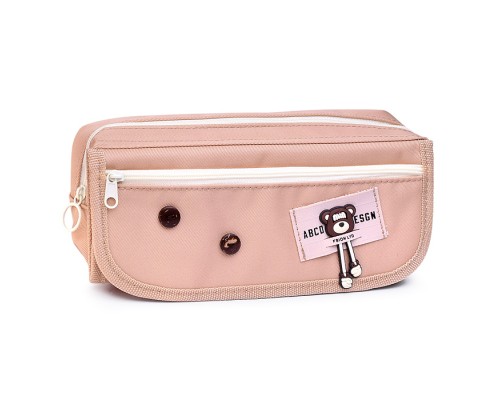 Пенал "Monkey" 210x100x75 мм, плотный износостойкий полиэстер с водоотталкивающей пропиткой, отделение на молнии, прямоугольный для 60 предметов, наружный карман на молнии в створке на липучке, отделение с органайзером и карманом на молнии, задн