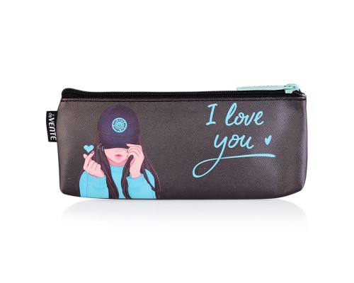 Пенал "K-Pop Heartbeat" 210x80x35 мм треугольный, антивандальная искусственная кожа с тиснением (до -40C), отделение на молнии сверху, треугольный для 45 предметов, полноцветная печать