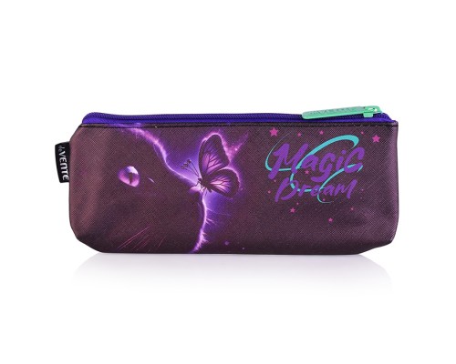 Пенал "Magic Dream" 210x80x35 мм треугольный, антивандальная искусственная кожа с тиснением (до -40C), отделение на молнии сверху, треугольный для 45 предметов, на молнии, полноцветная печать