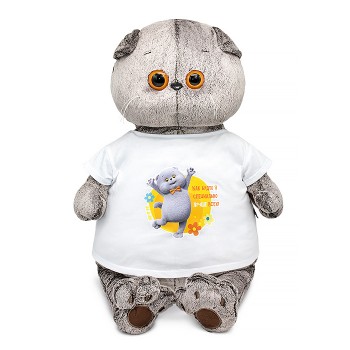 Кот Басик в футболке с принтом "Мультсериал"