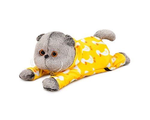 Кот Басик в комбинезоне с принтом "Гусик" (лежачий)