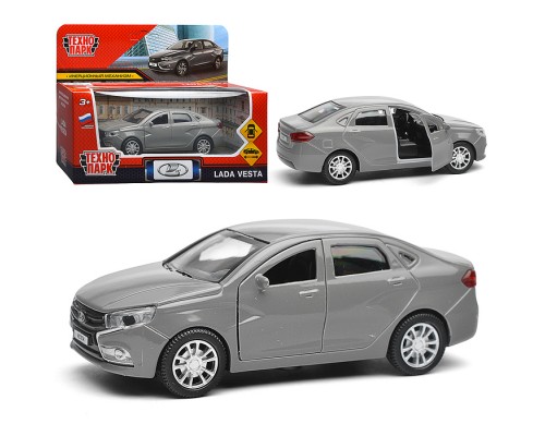 Машина металл LADA vesta 11,5 см, двери, темно-серый