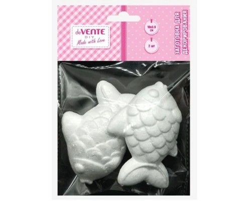 Заготовка для декорирования "Diy Рыбки" из пенополистирола, 100x39 мм, 2 шт, в пластиковом пакете с подвесом