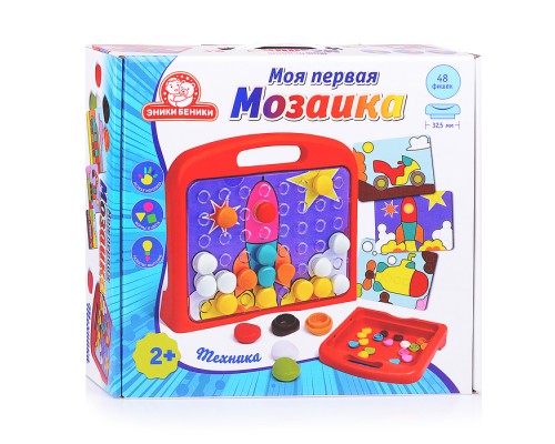 Моя первая мозаика "Техника" (48 фишек, 8 карточек, поле, чемодан)