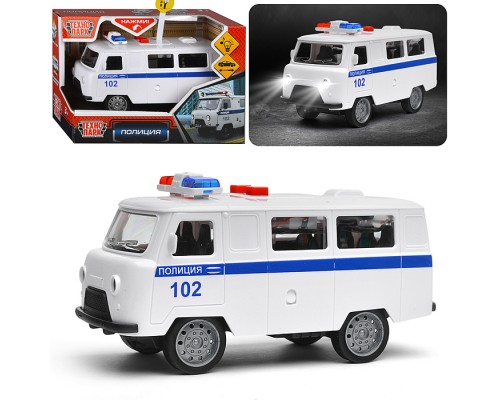Машина пластик Полиция 16 см, (свет-звук) инерц., в коробке