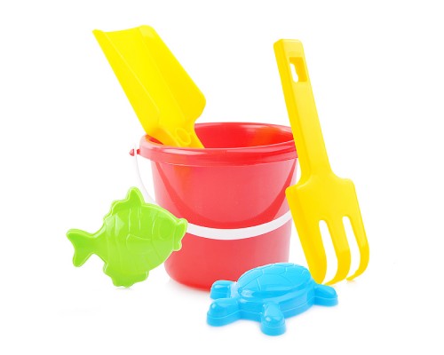 Комплект для песка "Мини" (ведёрко, лопата, грабли, 2 формочки)