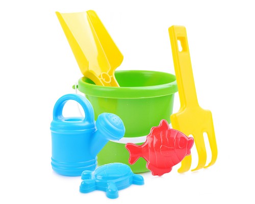 Комплект для песка "Мини" (ведёрко, лопатка, грабли, 2форм, лейка)