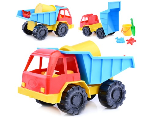 Авто Грузовик + Песочный набор (ведро, совок, 2 формочки)