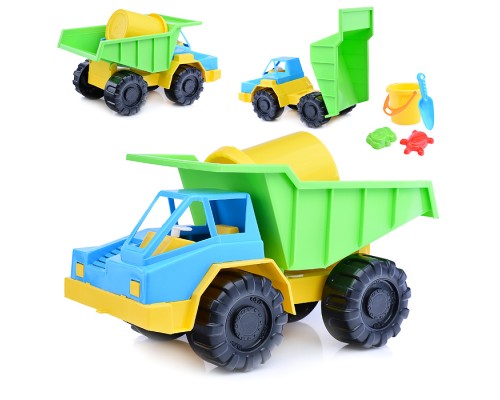 Грузовик Карьерный+Песочный набор (ведро, совок, 2 формочки)