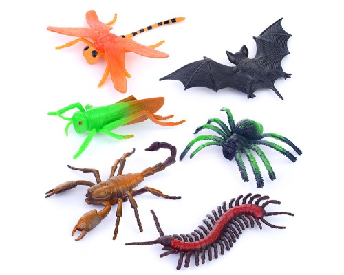 Игрушки пластизоль "Набор насекомых" 6 шт.