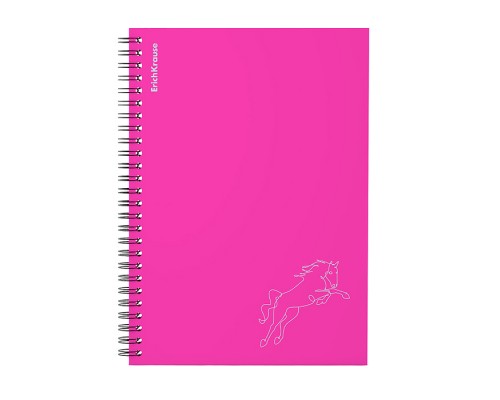 Тетрадь 80 л. клетка, Silhouette, розовый, A5, с пластиковой обложкой, на спирали