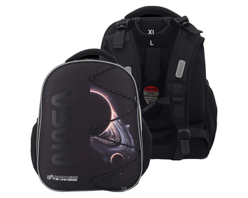 Рюкзак "Choice. Darkness of the Universe" школьный жесткий 38x28x16 см (17 л) вес 950 г, плотный износостойкий полиэстер с водоотталкивающей пропиткой, 2 просторных отделения на молнии (одно отделение с разделителями для учебников и фиксатором с