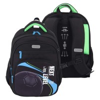Рюкзак "Grade. Next Level Football" школьный жесткий 37x28x16 см (16 л) вес 700 г, плотный износостойкий полиэстер с водоотталкивающей пропиткой, 2 просторных отделения на молнии (одно отделение с разделителями для учебников, другое отделение с 