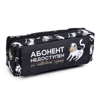 Пенал школьный Феникс+, арт.72221/ 24 СУЕТЛИВЫЙ КОТ (без наполнения, 20х7х5 см, полиэстер, молния, сублимационная печать, ПЭТ-пакет с европодвесом и картонным вкладышем).