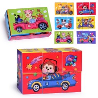 IQ кубики. 6 кубиков в поддончике. Мы мчимся, мчимся, мчимся. 3+