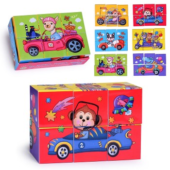 IQ кубики. 6 кубиков в поддончике. Мы мчимся, мчимся, мчимся. 3+