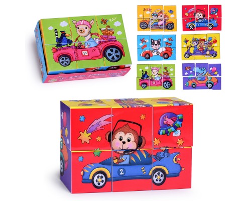 IQ кубики. 6 кубиков в поддончике. Мы мчимся, мчимся, мчимся. 3+