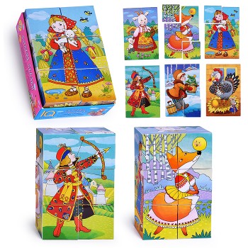 IQ кубики. 6 кубиков в поддончике. Русские сказки . 3+