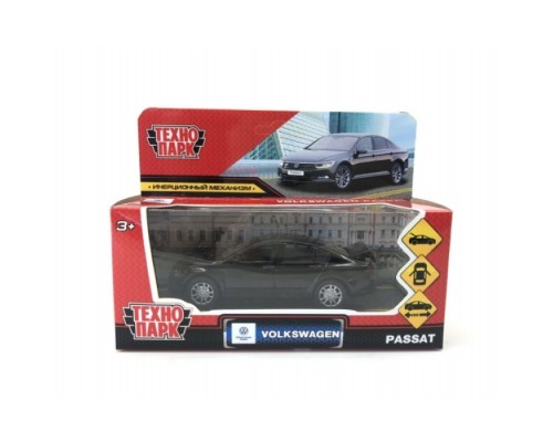 Машина металл Volkswagen Passat длина 12 см, двер, баг, инерц, черный