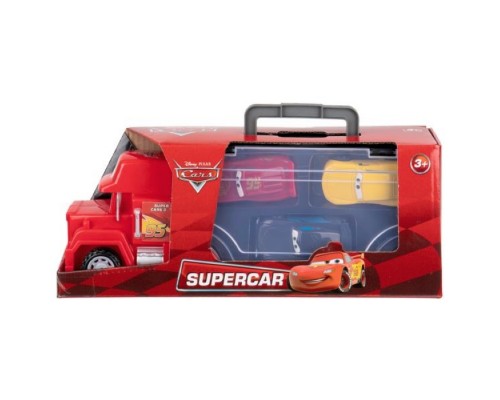 Машина пластик Автоперевозчик Тачки 29,5 см,свободный ход, 3 машинки