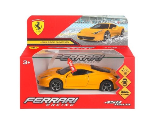 Модель металл звук Ferrari 458 Italia 14 см, двери, багажник. инерция