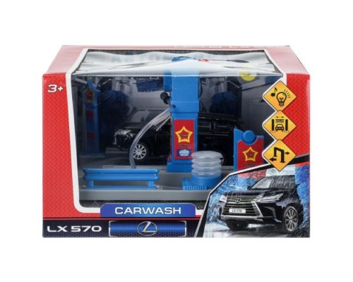 Игрушка пластик свет-звук Автомойка с водой 21 см, lx570-bk, синий