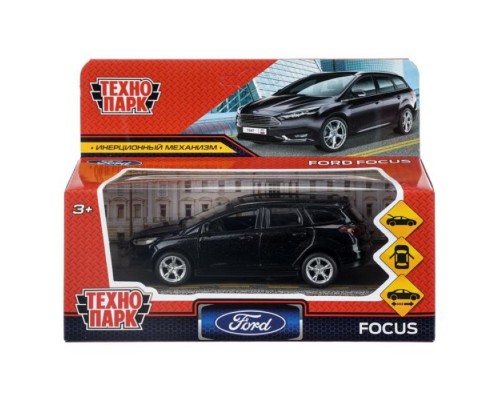 Машина металл Ford Focus Turnier длина 12 см, двер, баг, инерц, черный