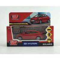 Машина металл Hyundai Solaris длина 12 см, двер, багаж, инерц, красный