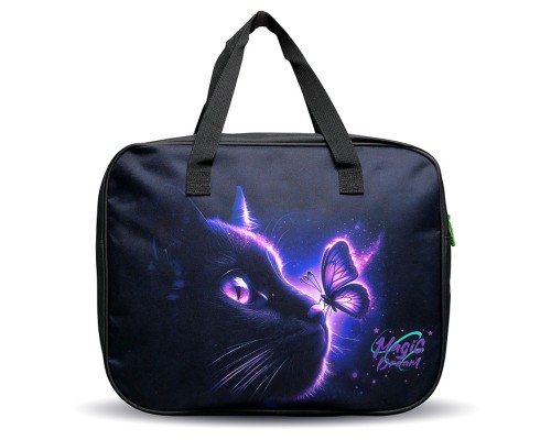 Папка для тетрадей, ИЗО и технологии "Magic Dream" A4 (36x28x8 см), плотный износостойкий полиэстер с водоотталкивающей пропиткой, отделение на молнии с внутренним карманом, с текстильными ручками увеличенной длины 28 см, с текстильным расширени