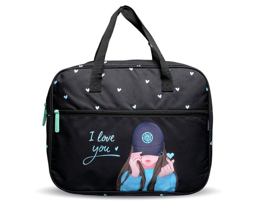 Папка для тетрадей, ИЗО и технологии "K-Pop Heartbeat" A4 (36x28x8 см), плотный износостойкий полиэстер с водоотталкивающей пропиткой, отделение на молнии с внутренним карманом, внешний карман на молнии, с текстильным расширением 8 см, с текстил