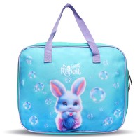 Папка для тетрадей, ИЗО и технологии "Little Rabbit" A4 (36x28x8 см), плотный износостойкий полиэстер с водоотталкивающей пропиткой, отделение на молнии с внутренним карманом, с текстильными ручками увеличенной длины 28 см, с текстильным расшире