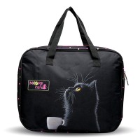 Папка для тетрадей, ИЗО и технологии "MooreCafe" A4 (36x28x8 см), плотный износостойкий полиэстер с водоотталкивающей пропиткой, отделение на молнии с внутренним карманом, с текстильными ручками увеличенной длины 28 см, с текстильным расширением