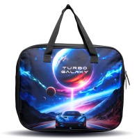 Папка для тетрадей, ИЗО и технологии "Turbo Galaxy" A4 (36x28x8 см), плотный износостойкий полиэстер с водоотталкивающей пропиткой, отделение на молнии с внутренним карманом, с текстильными ручками увеличенной длины 28 см, с текстильным расширен