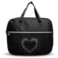 Папка для тетрадей, ИЗО и технологии "My Heart" A4 (36x28x8 см), плотный износостойкий полиэстер с водоотталкивающей пропиткой, отделение на молнии с внутренним карманом, внешний карман на молнии, с текстильным расширением 8 см, с текстильными р