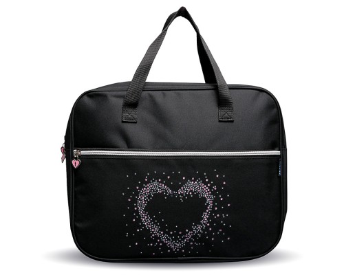 Папка для тетрадей, ИЗО и технологии "My Heart" A4 (36x28x8 см), плотный износостойкий полиэстер с водоотталкивающей пропиткой, отделение на молнии с внутренним карманом, внешний карман на молнии, с текстильным расширением 8 см, с текстильными р