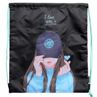 Сумка для сменной обуви "K-Pop Heartbeat" 38x43 см, влагонепроницаемый полиэстер, 1 отделение, на веревочной завязке, с текстильными ручками, полноцветная печать