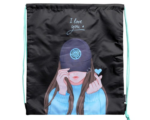 Сумка для сменной обуви "K-Pop Heartbeat" 38x43 см, влагонепроницаемый полиэстер, 1 отделение, на веревочной завязке, с текстильными ручками, полноцветная печать