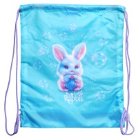 Сумка для сменной обуви "Little Rabbit" 40x47 см, износостойкий полиэстер с водоотталкивающей пропиткой, 1 отделение, на веревочной завязке, с вставкой из пластиковой сетки для вентиляции, с петлей для повеса и переноски, бирюзовый