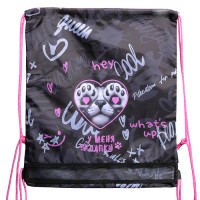 Сумка для сменной обуви "У меня лапки" 40x47 см, износостойкий полиэстер с водоотталкивающей пропиткой, 1 отделение, на веревочной завязке, с вставкой из пластиковой сетки для вентиляции, с петлей для повеса и переноски, полноцветная печать