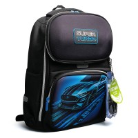 Ранец "SmART. Super Turbo" школьный жесткий 37x28x14 см (14 л) вес 800 г, плотный износостойкий полиэстер с водоотталкивающей пропиткой, 1 просторное отделение на молнии с разделителями для учебников, 2 передних кармана на молнии (один с кармано