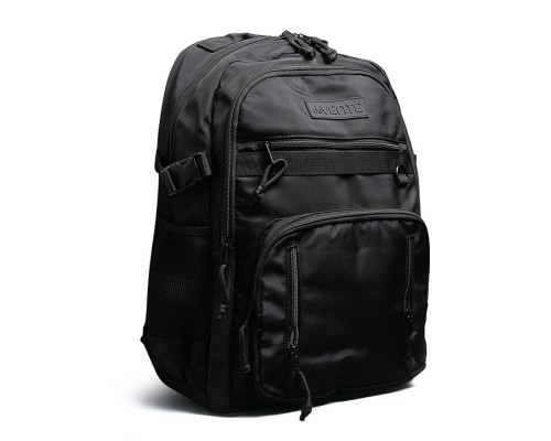 Рюкзак "Black" подростковый 44x31x18 см (18 л) 500 г, плотный износостойкий нейлон с водоотталкивающей пропиткой, 2 отделения на молнии (одно с уплотненным отделением для ноутбука до 17 дюймов и книг, второе - с карманом на молнии и органайзером