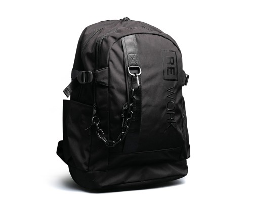 Рюкзак "Re work" подростковый 44x31x18 см (18 л) 500 г, плотный износостойкий нейлон с водоотталкивающей пропиткой, 2 отделения на молнии (одно с уплотненным отделением для ноутбука до 15 дюймов и книг, второе - с карманом на молнии и органайзер