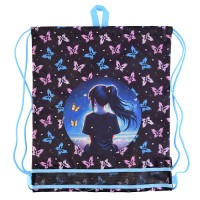 Сумка для сменной обуви "Butterfly Dreams" 40x47 см, износостойкий полиэстер с водоотталкивающей пропиткой, 1 отделение, на веревочной завязке, с вставкой из пластиковой сетки для вентиляции, с петлей для повеса и переноски, полноцветная печать
