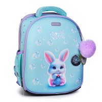 Рюкзак "Junior. Little Rabbit" школьный жесткий 35x27x13 см (14 л) вес 800 г, плотный износостойкий полиэстер с водоотталкивающей пропиткой, 2 просторных отделения на молнии (одно отделение с разделителями для учебников и органайзером, другое от