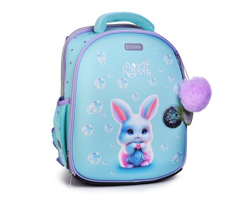 Рюкзак "Junior. Little Rabbit" школьный жесткий 35x27x13 см (14 л) вес 800 г, плотный износостойкий полиэстер с водоотталкивающей пропиткой, 2 просторных отделения на молнии (одно отделение с разделителями для учебников и органайзером, другое от