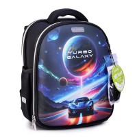 Рюкзак "Junior. Turbo Galaxy" школьный жесткий 35x27x13 см (14 л) вес 800 г, плотный износостойкий полиэстер с водоотталкивающей пропиткой, 2 отделения (одно отделение на молнии с разделителями для учебников и органайзером, другое отделение на м