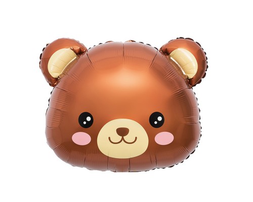 Шар (24''/61 см) Фигура, Голова, Милый медведь, 1 шт. в уп.